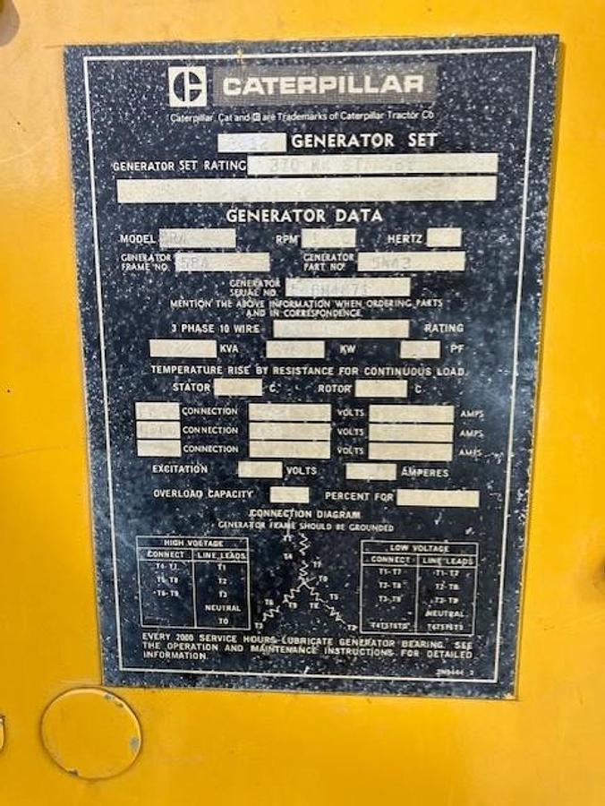 Caterpillar 3412 800 kW Diesel Generator Set — product image 5 of 6
