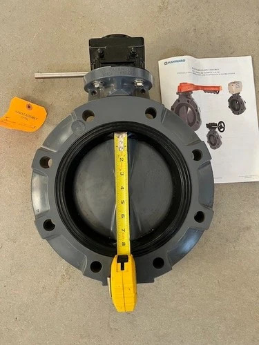 Hayward 8" PVC Butterfly Valve with Rotork 232-08 Gear Operator — primary product image