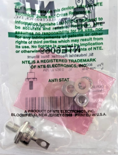 NTE Electronics NTE6069 Silicon Industrial Rectifier Stud Mount — product image 2 of 2
