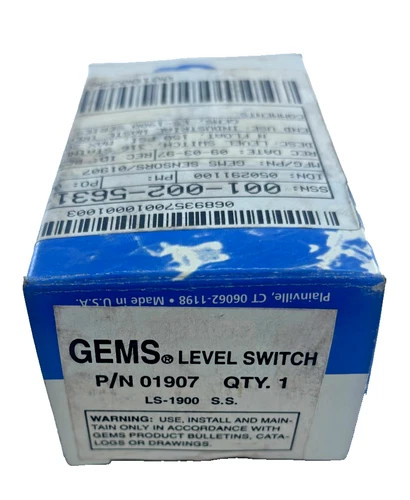 GEMS Sensors LS-1900 Stainless Steel Single-Point Level Switch P/N 01907
