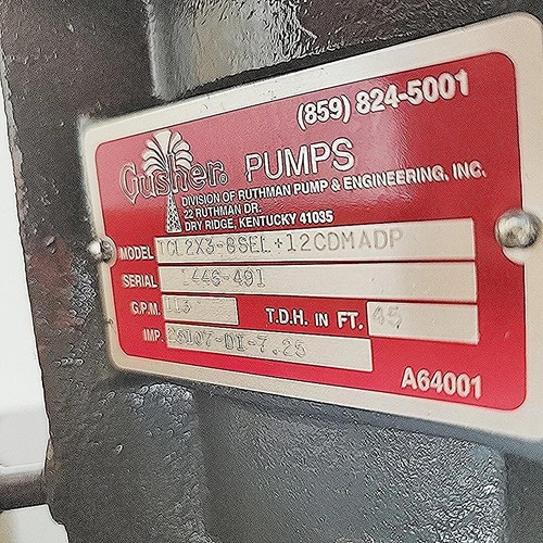 Gusher 7600 Series Heavy Duty Vertical Centrifugal Pump TCL 2X3-8SEL +12CDMADP — product image 6 of 9