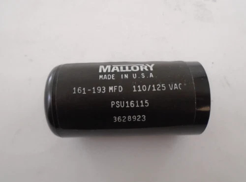 Mallory PSU16115 Motor Start Capacitor 161-193 MFD 110/125 VAC