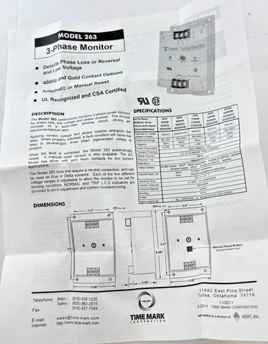 Time Mark C263 3-Phase Power Monitor 98000303 — product image 5 of 5
