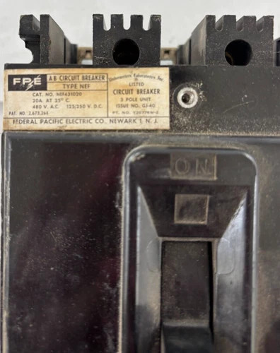 Federal Pacific NEF431020 3-Pole Circuit Breaker — product image 2 of 6