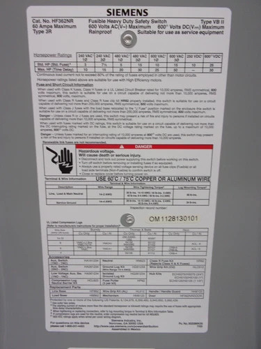 Siemens HF362NR Heavy Duty Safety Switch — product image 6 of 8