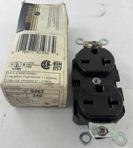 Leviton 5462 Brown Duplex Straight Blade Receptacle — primary product image