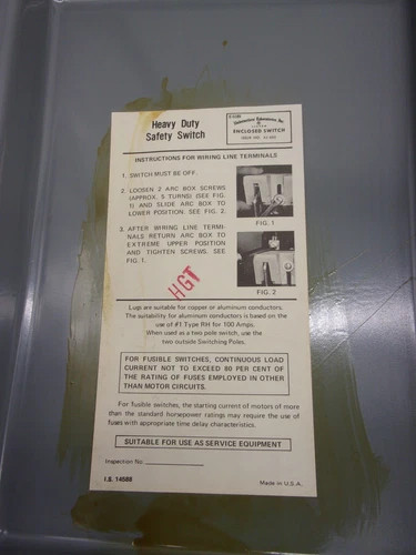 Arrow Hart Heavy Duty Fusible Safety Switch AH-423A — product image 3 of 9