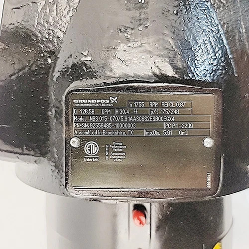 Grundfos NBS015-070 Split Coupled End Suction Pump with Baldor Reliance 1.5 HP Motor — product image 6 of 8