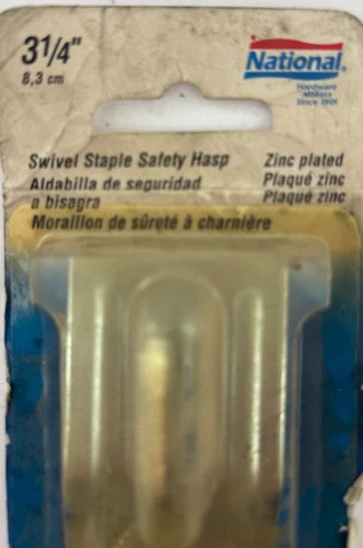 National Hardware Swivel Staple Safety Hasp 3 1/4" Zinc Plated N102-855 — product image 2 of 6