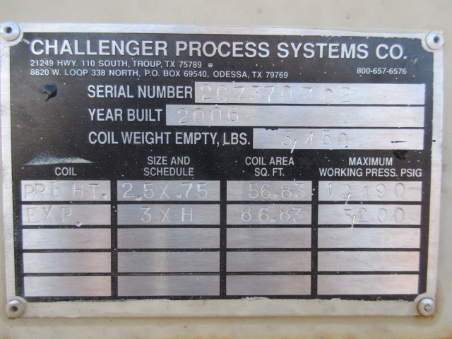 Challenger Process Systems Indirect Line Heater 1.5 MM BTU, 48" x 17.5' — product image 6 of 10
