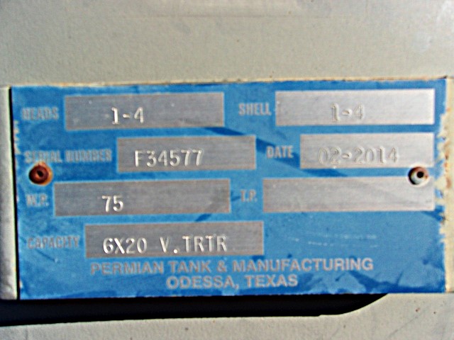 Permian Tank 6x20 Vertical Heater Treater F34577 — product image 12 of 18