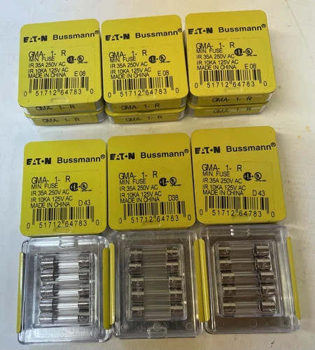Bussmann GMA-1-R 1A Fast-Acting Glass Cartridge Fuse 5x20mm (Lot of 60) — primary product image
